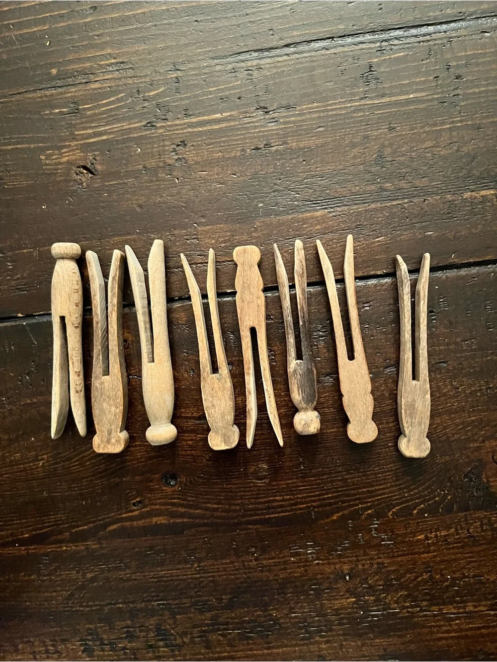 Vintage Wooden Clothespins (Set of 8)